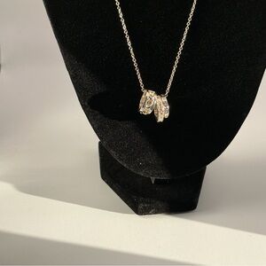 Coach Gold Tone Crystal Triple Ring Necklace | New with Dust Bag